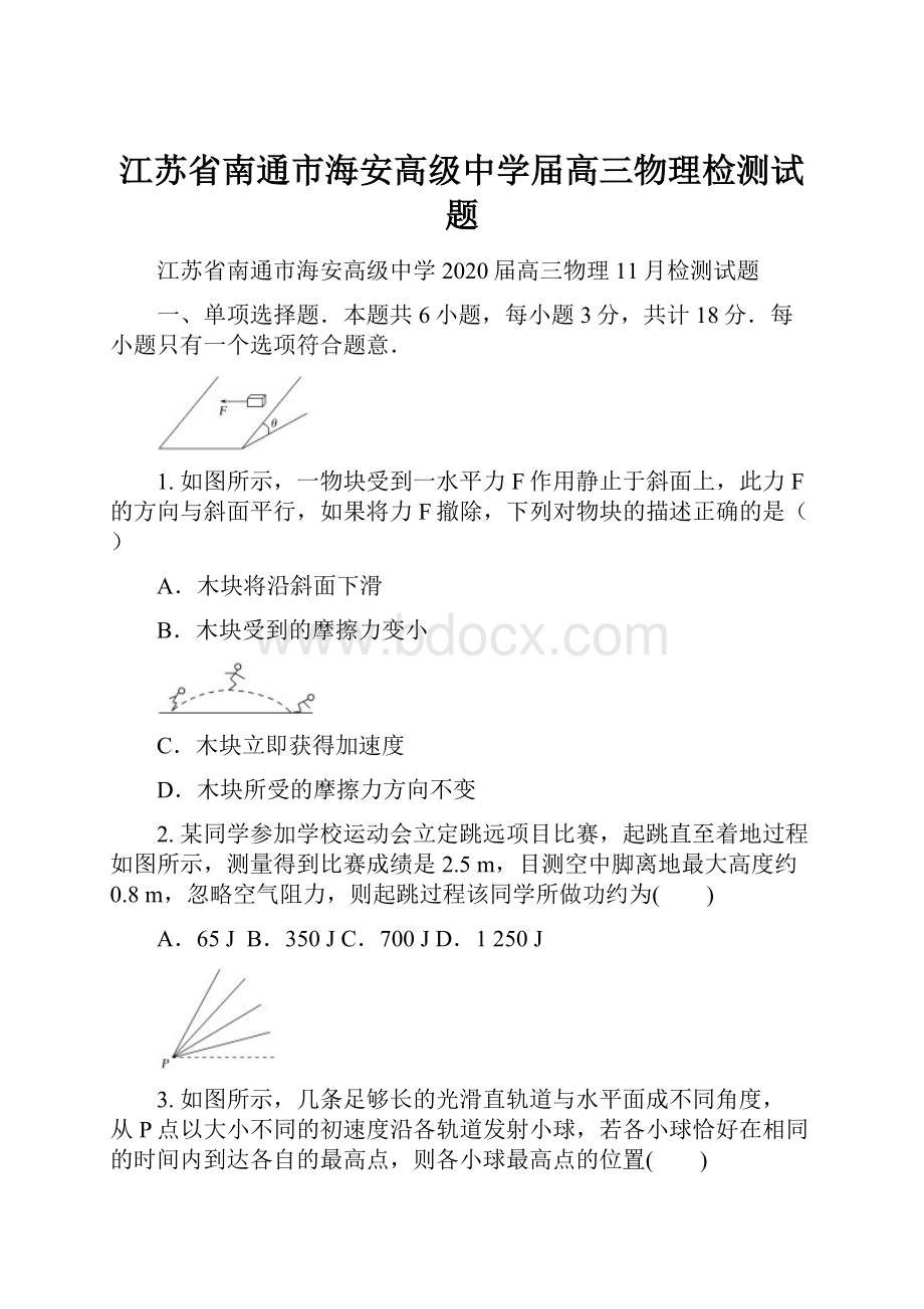 江苏省南通市海安高级中学届高三物理检测试题.docx