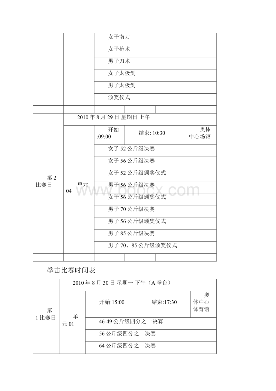 国家奥林匹克体育中心体育馆竞赛日程.docx_第2页