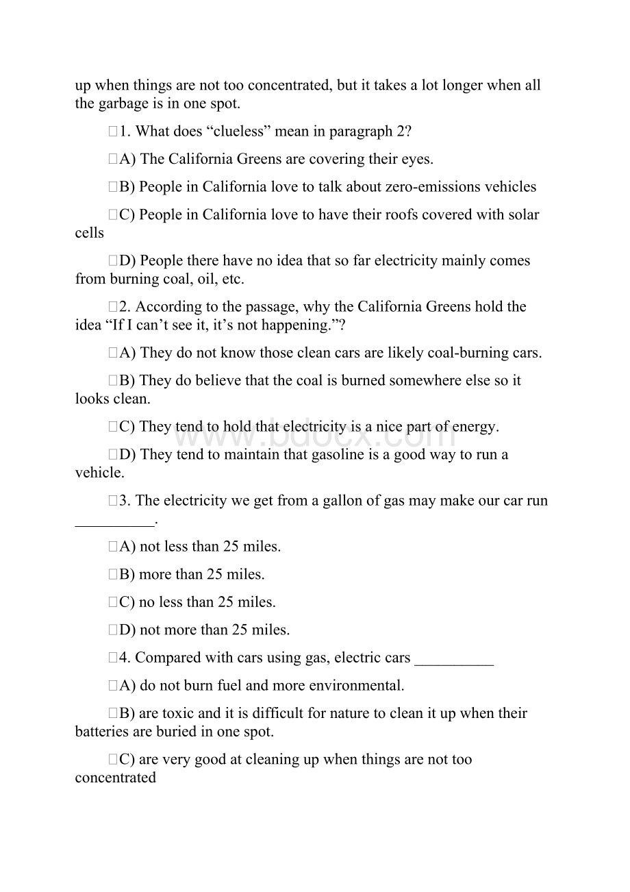 Questions 1 to 5 are based on the following passage.docx_第2页