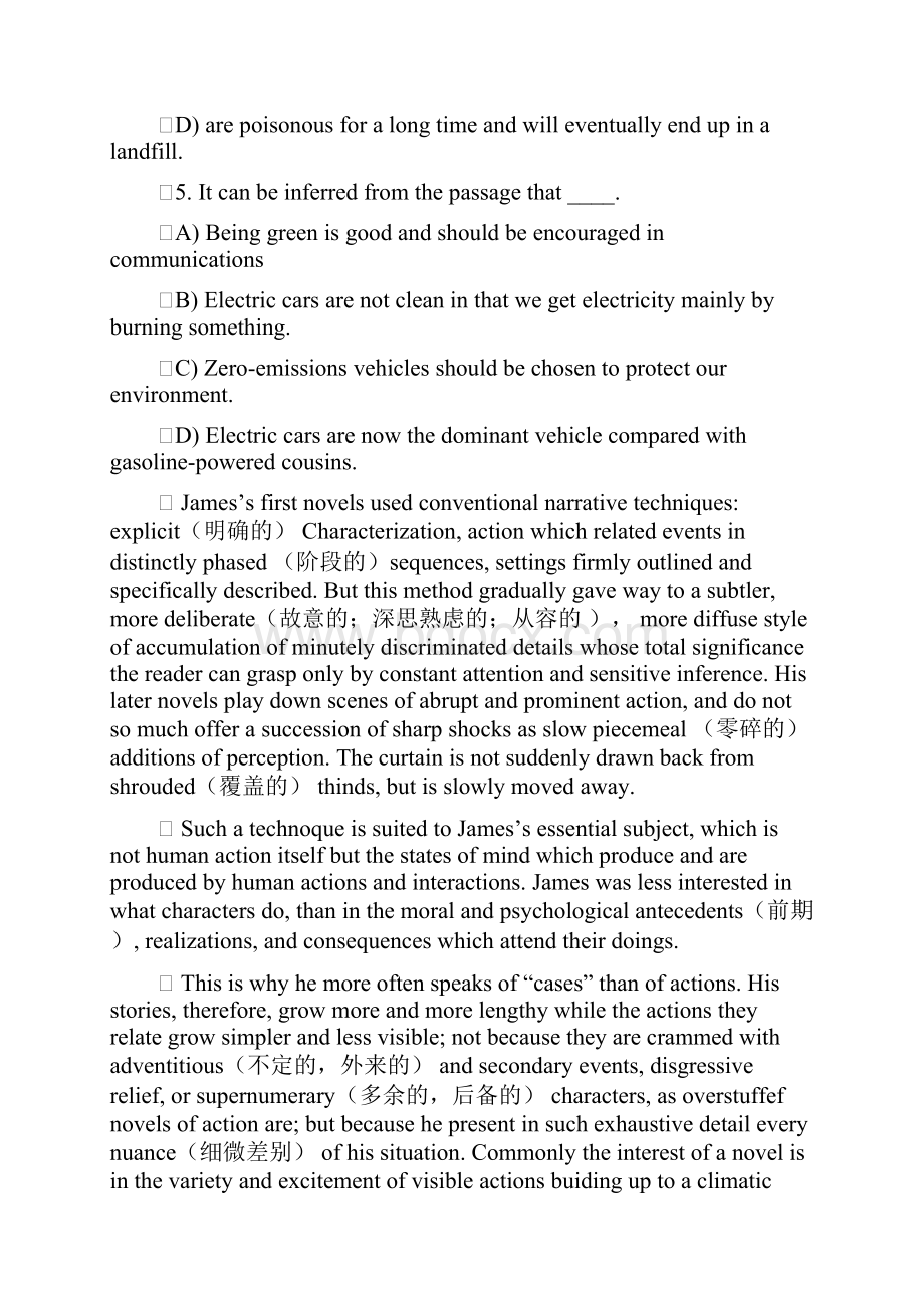 Questions 1 to 5 are based on the following passage.docx_第3页