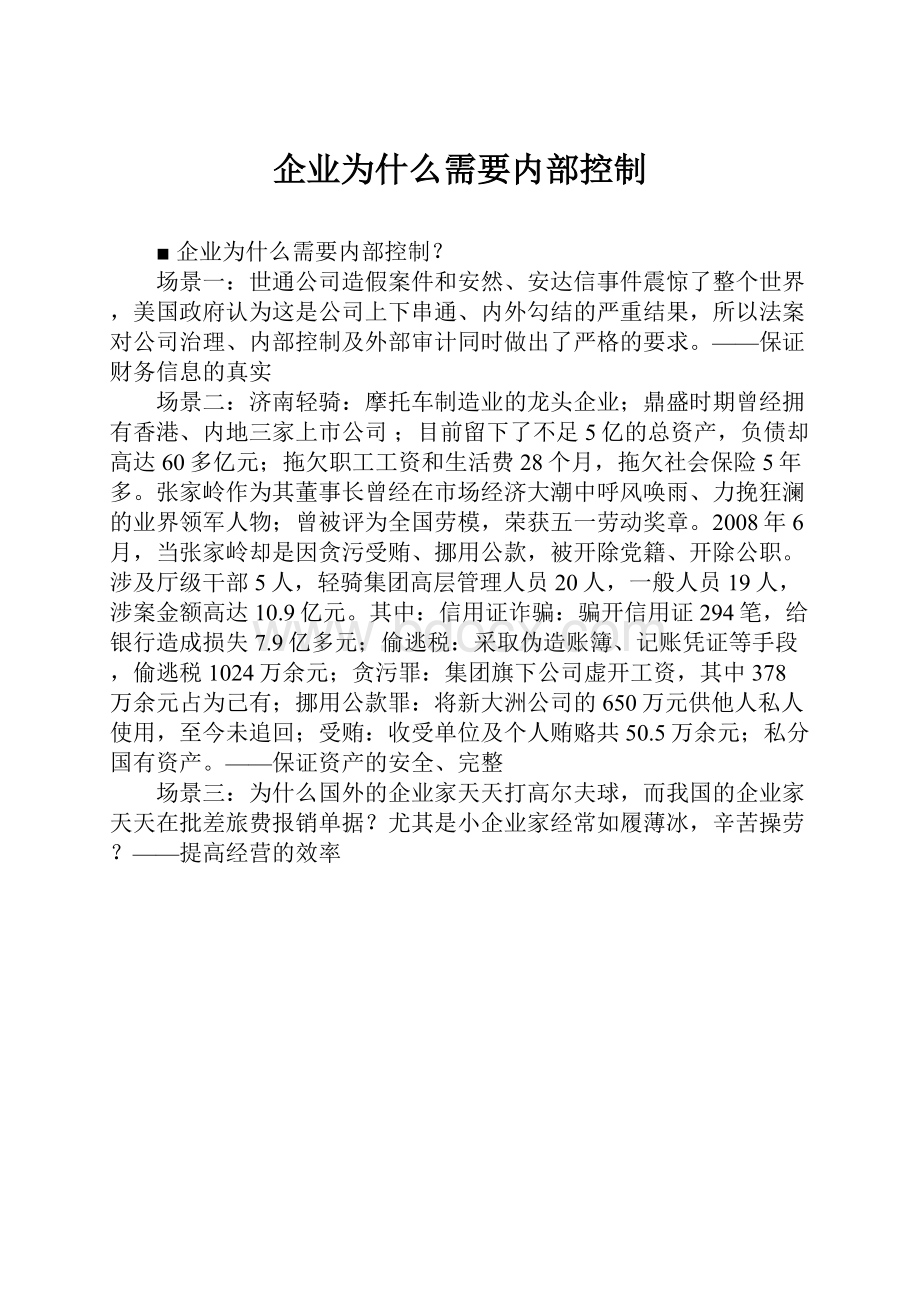 企业为什么需要内部控制.docx