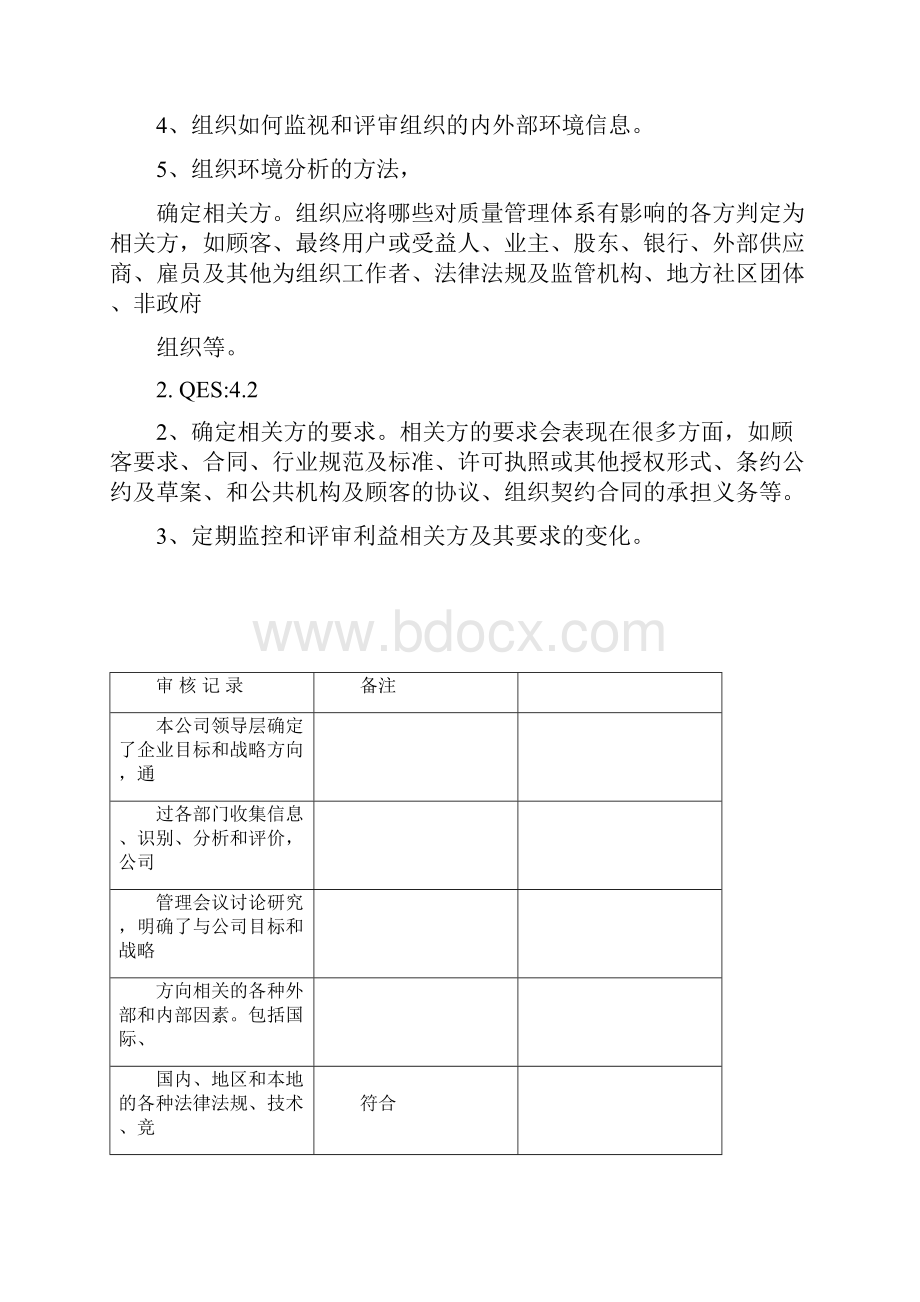 QES内审检查标准表格版本docx.docx_第2页