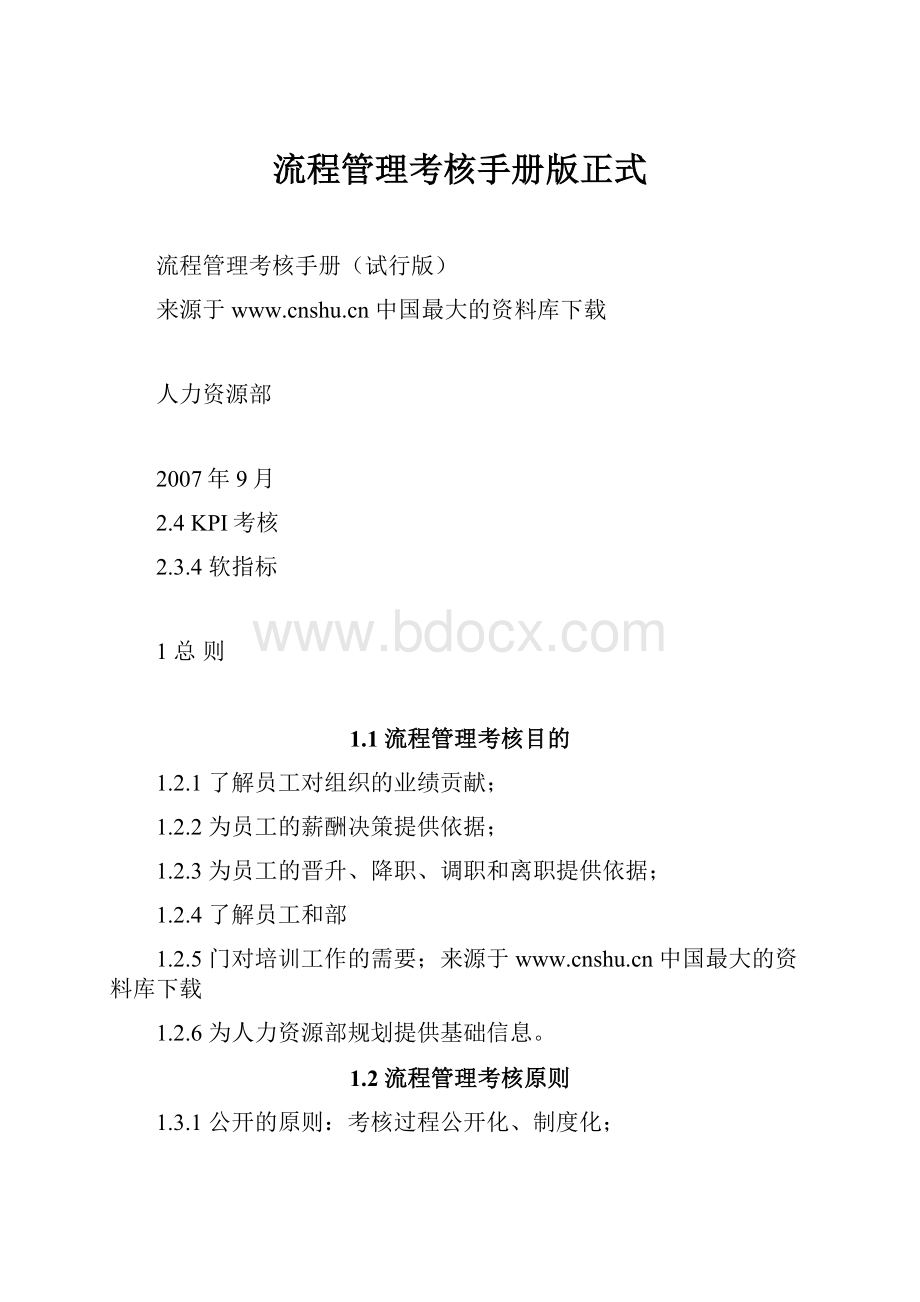 流程管理考核手册版正式.docx