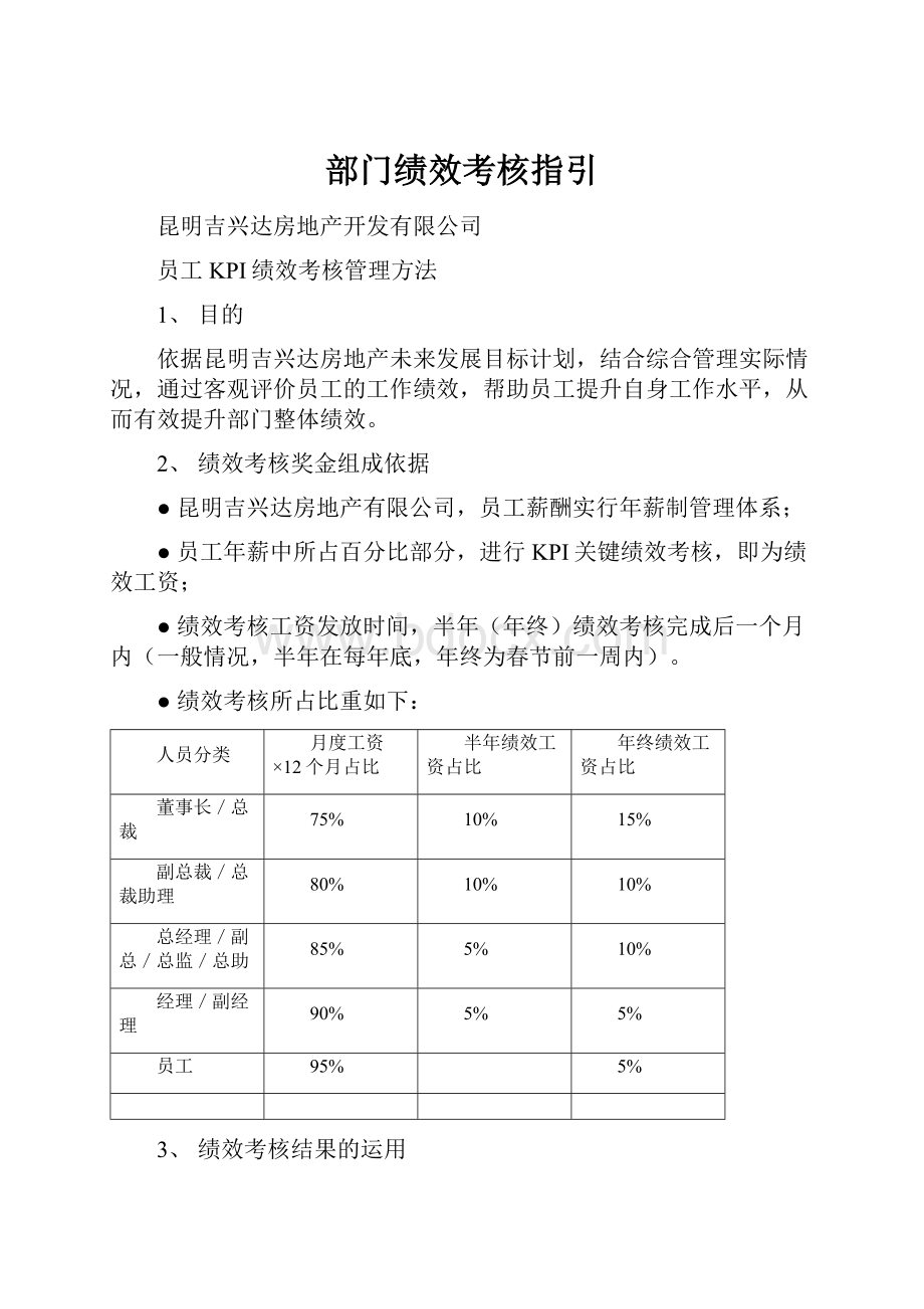 部门绩效考核指引.docx