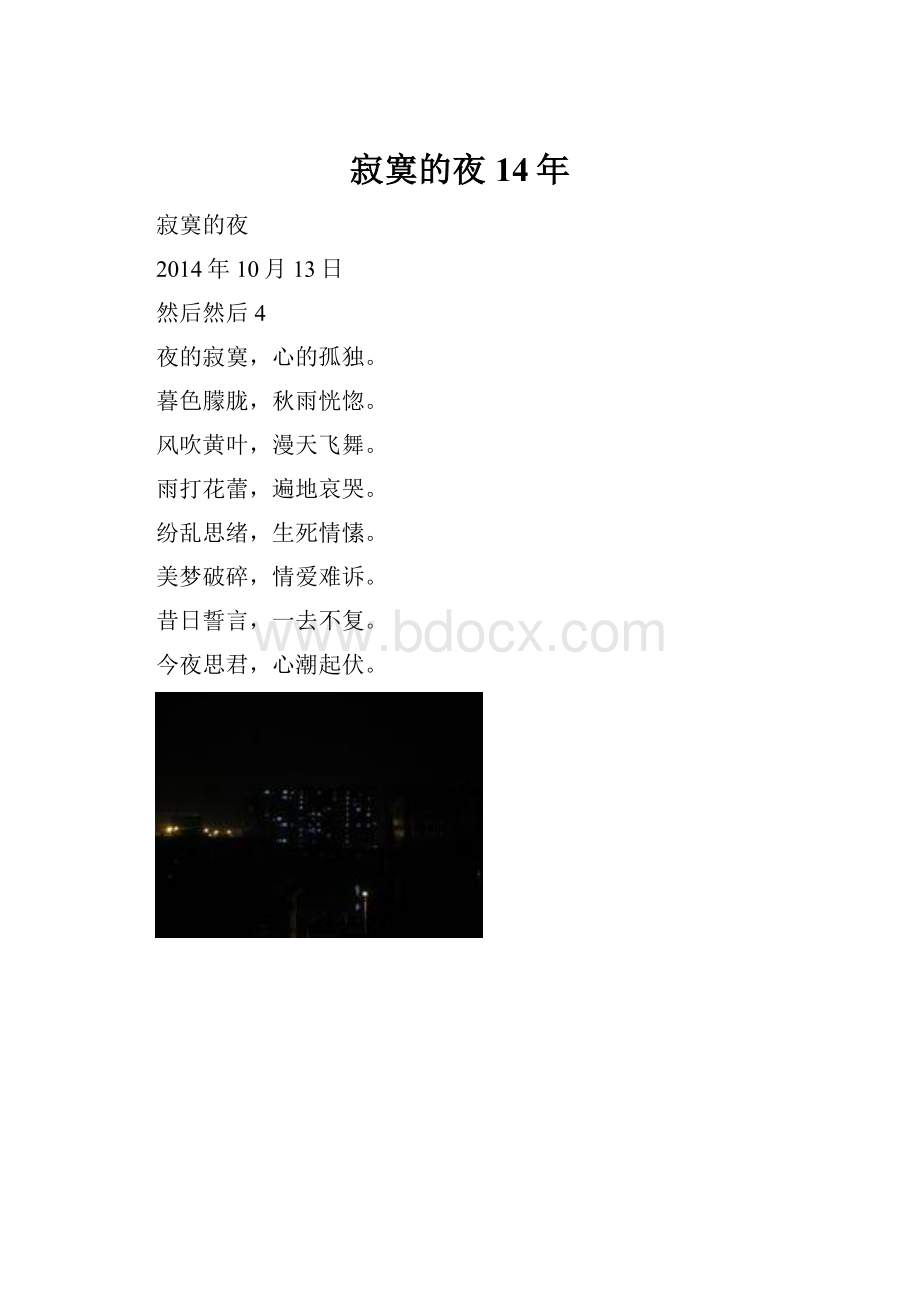 寂寞的夜14年.docx