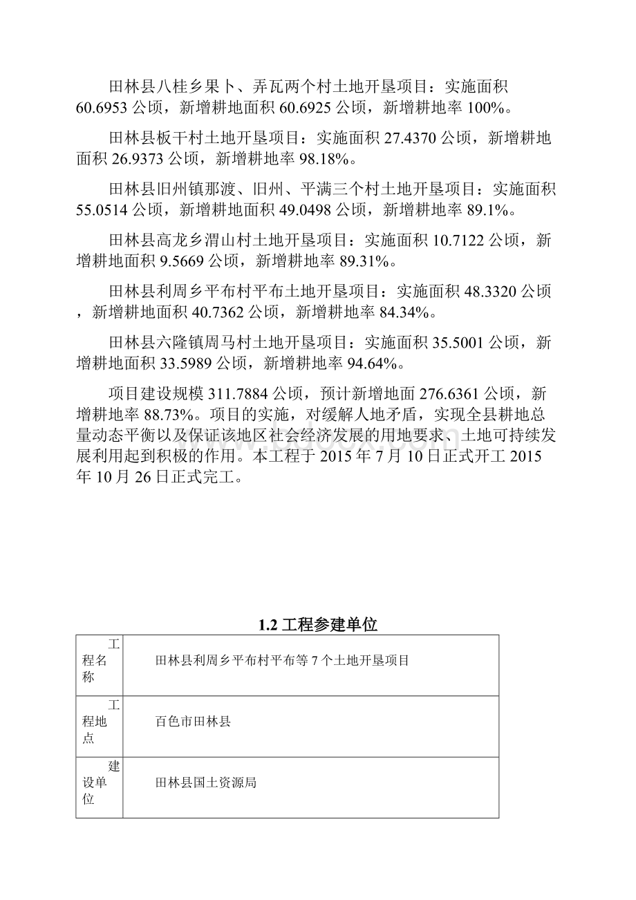 百色市田林县利周乡7个土地开垦项目质量进度投资控制总结.docx_第2页