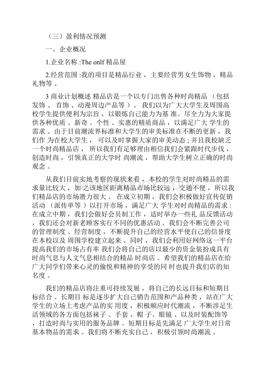 精品店创业项目计划书.docx_第2页