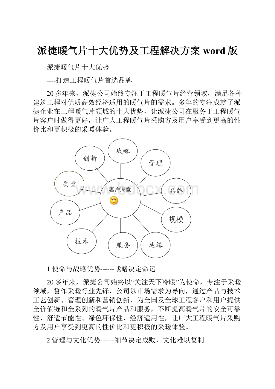 派捷暖气片十大优势及工程解决方案word版.docx