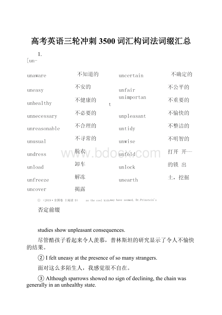 高考英语三轮冲刺3500词汇构词法词缀汇总.docx