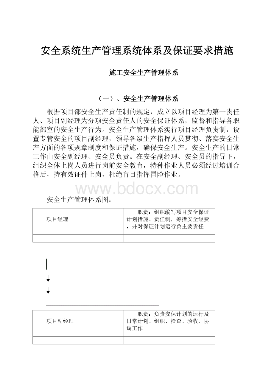 安全系统生产管理系统体系及保证要求措施.docx