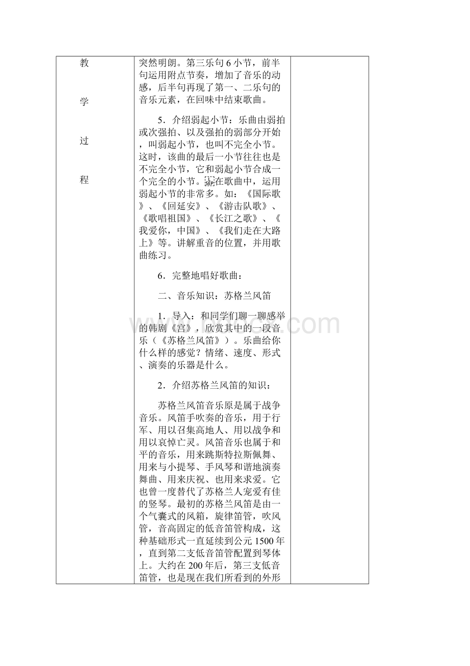 苏少版小学音乐六年级上册第四单元备课.docx_第3页