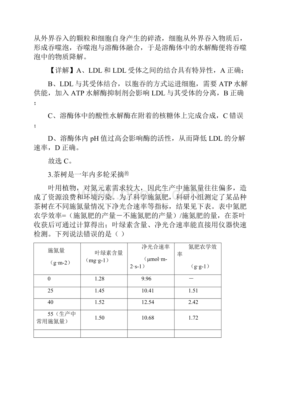 届普通高中学业水平等级考试模拟卷生物试题解析版.docx_第3页