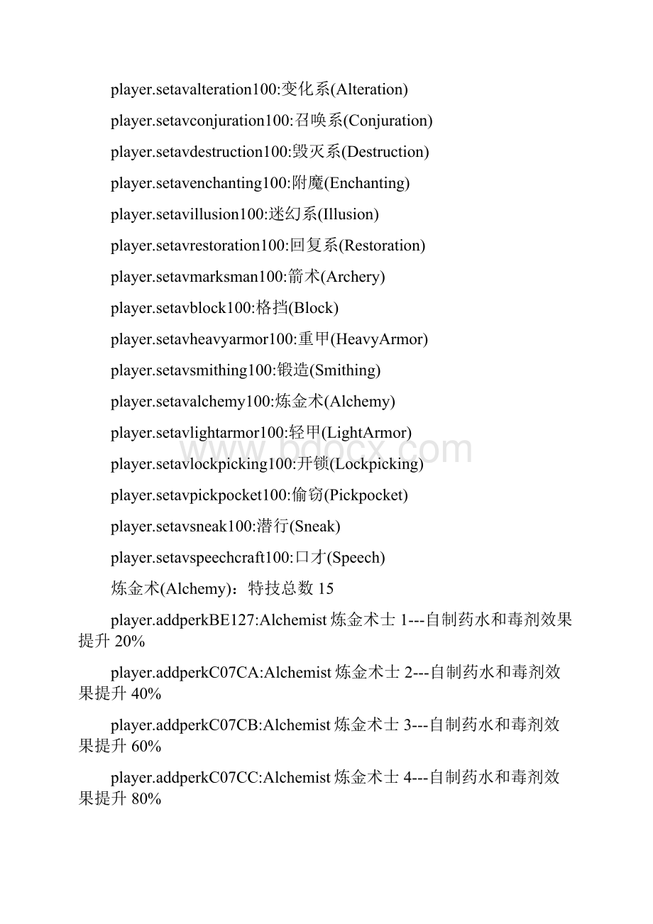 上古卷轴5控制台代码大全.docx_第3页