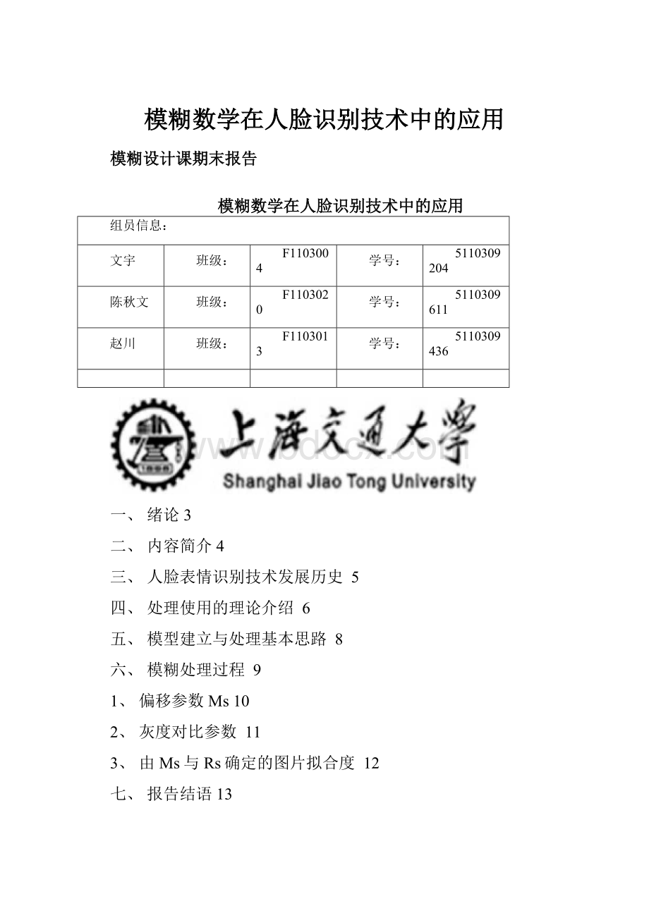 模糊数学在人脸识别技术中的应用.docx