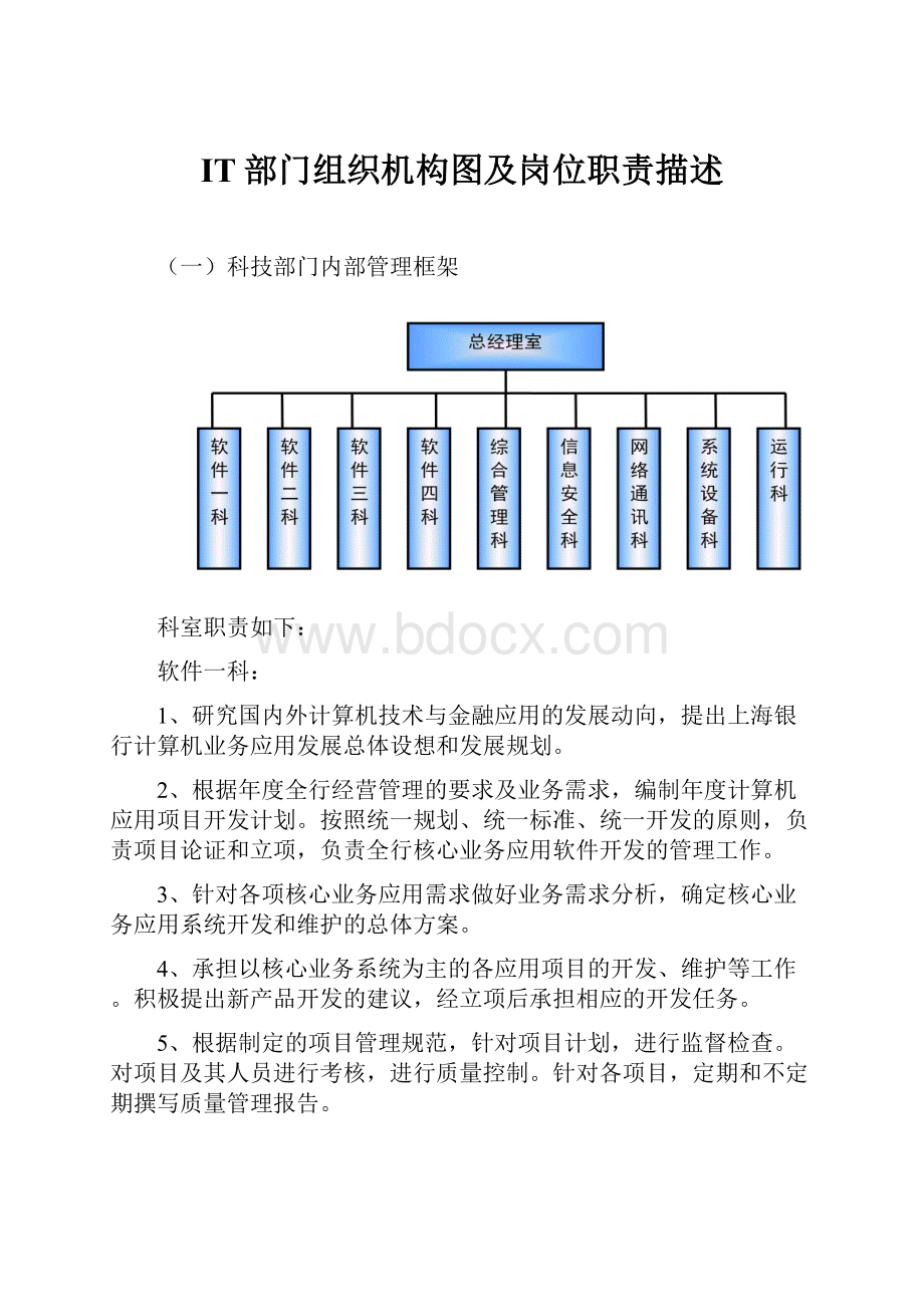 IT部门组织机构图及岗位职责描述.docx