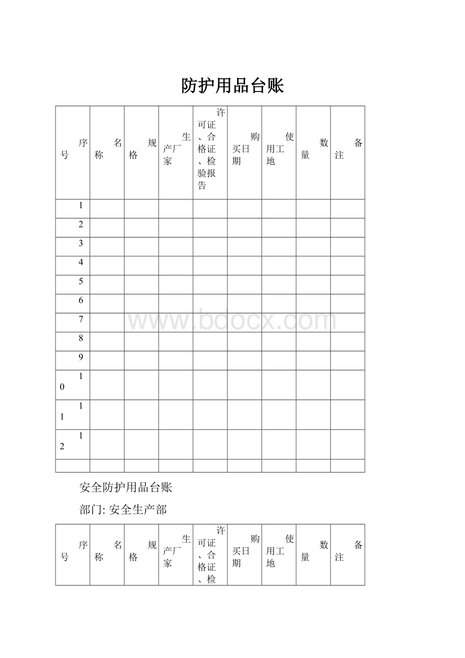 防护用品台账.docx