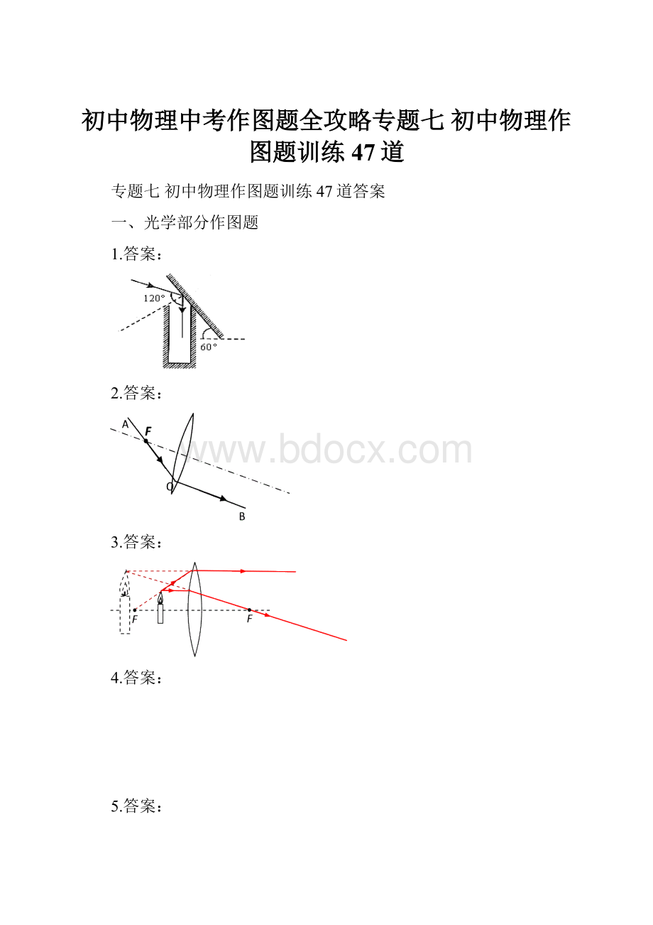 初中物理中考作图题全攻略专题七 初中物理作图题训练47道.docx