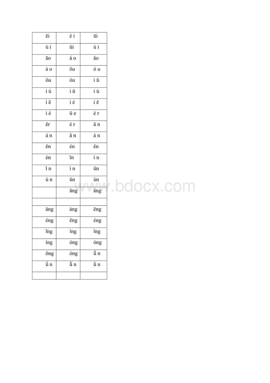 小学一年级汉语拼音表带四声声调可打印 8cm.docx_第2页