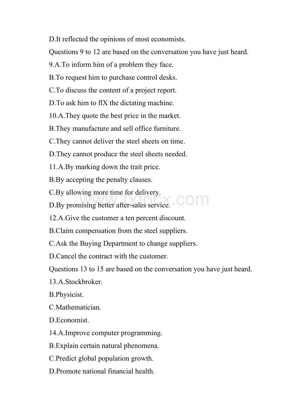 英语六级考试真题带答案第三套.docx_第3页