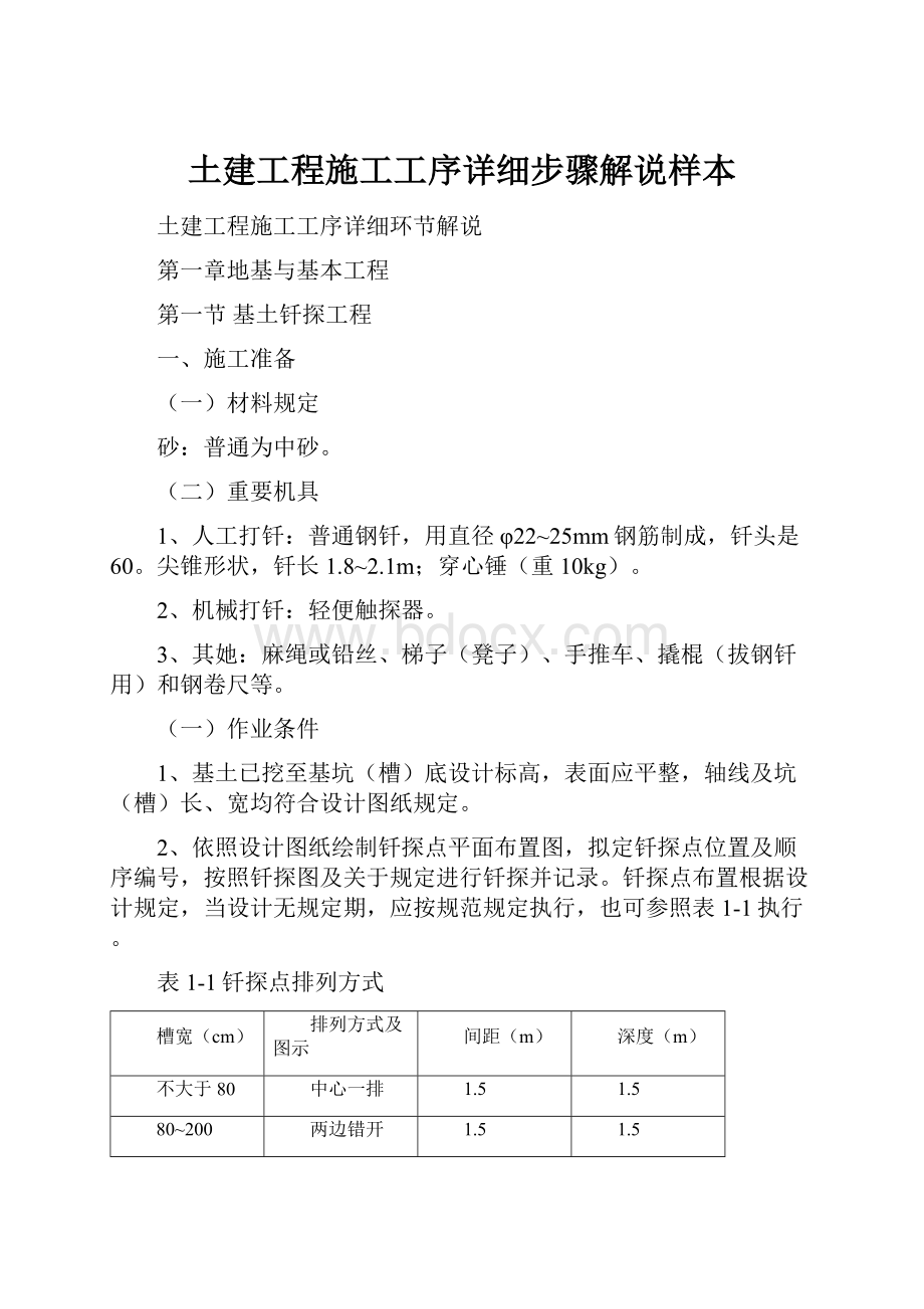 土建工程施工工序详细步骤解说样本.docx_第1页