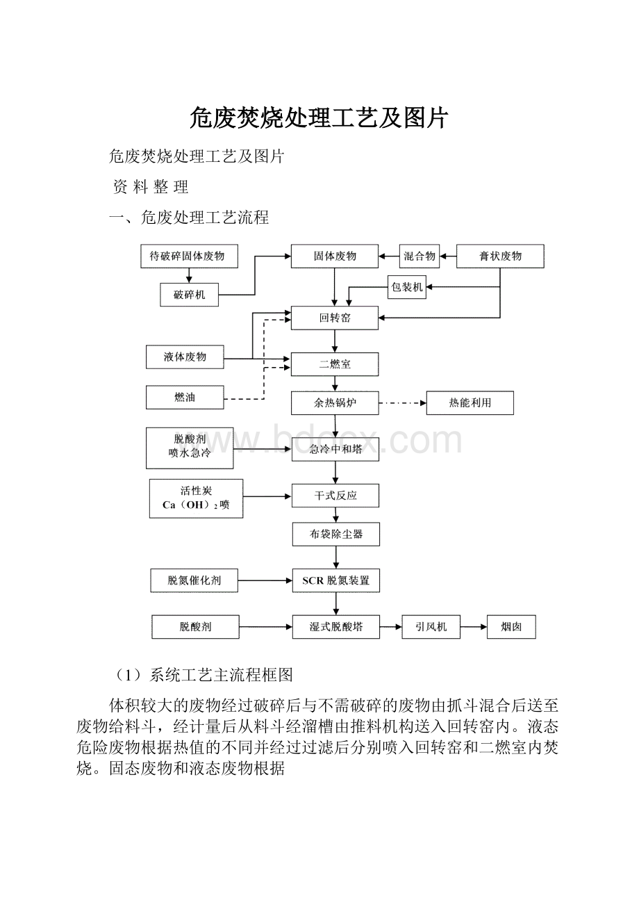 危废焚烧处理工艺及图片.docx