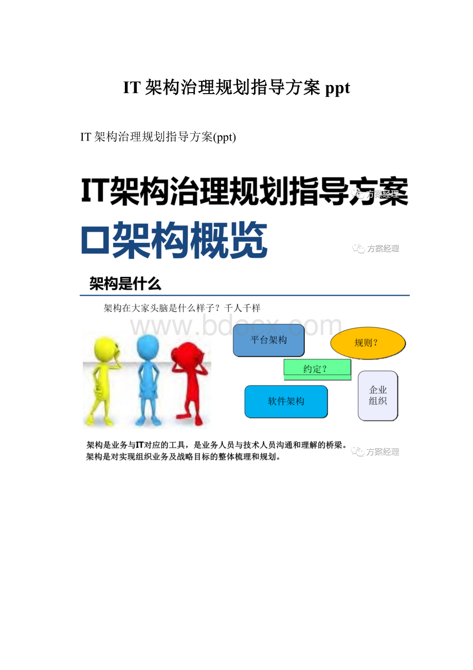 IT架构治理规划指导方案ppt.docx