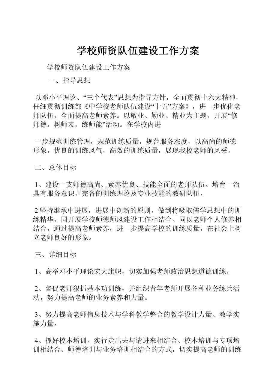 学校师资队伍建设工作方案.docx