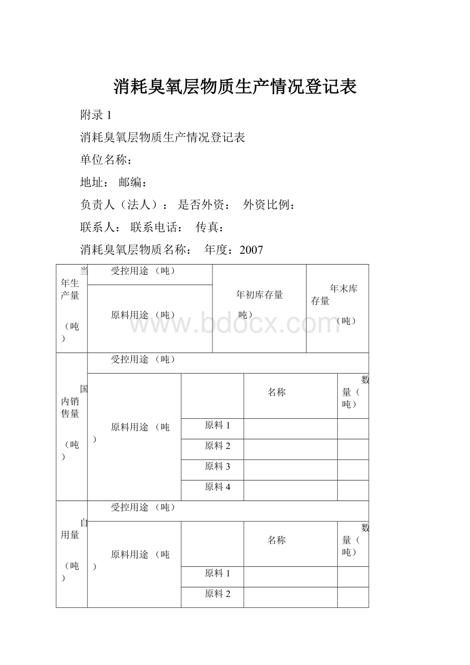 消耗臭氧层物质生产情况登记表.docx_第1页