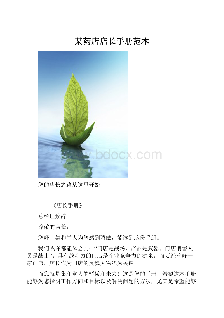 某药店店长手册范本.docx