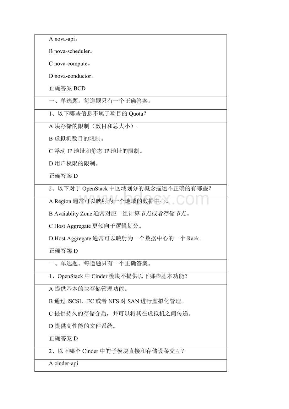 OpanStack系统集成继续教育提高试题度.docx_第3页