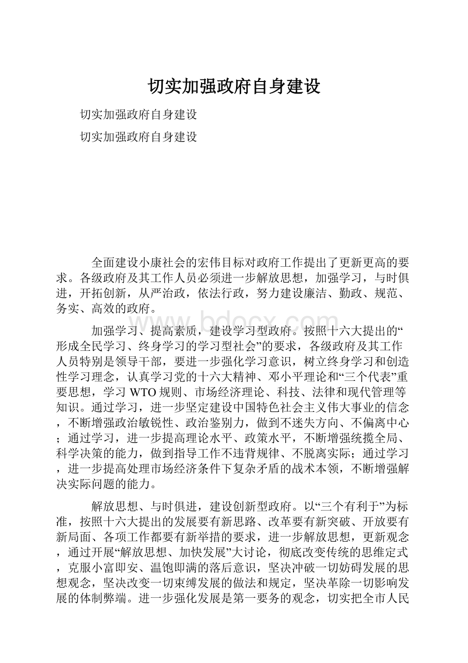 切实加强政府自身建设.docx