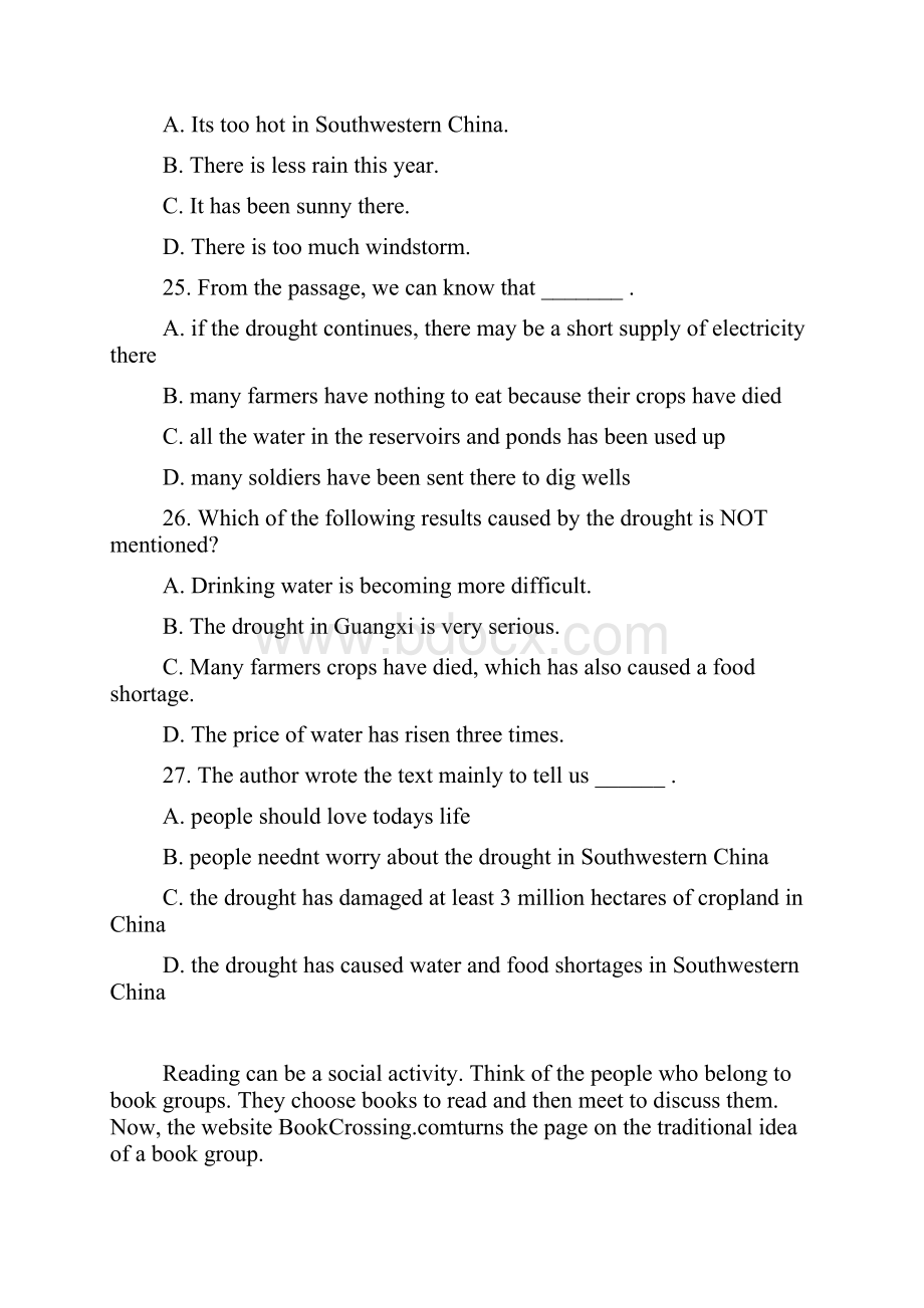 学年黑龙江高一英语第一学期期中考试模拟题含答案.docx_第3页