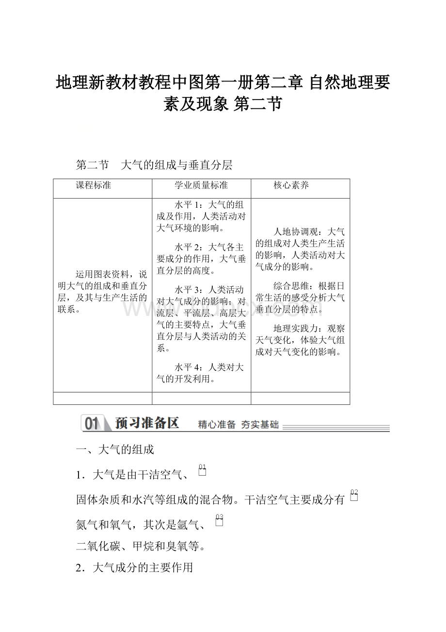 地理新教材教程中图第一册第二章 自然地理要素及现象第二节.docx