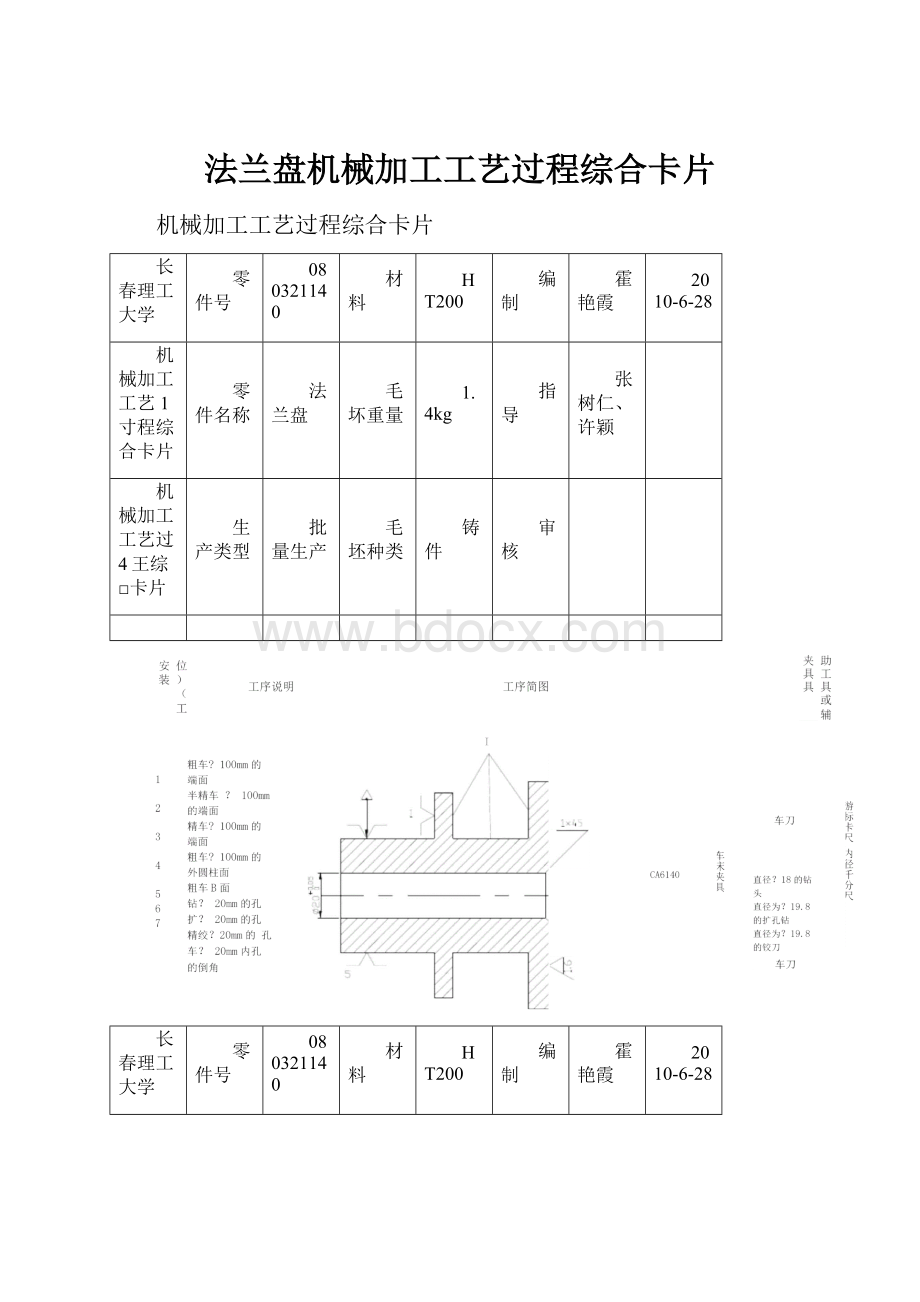 法兰盘机械加工工艺过程综合卡片.docx_第1页