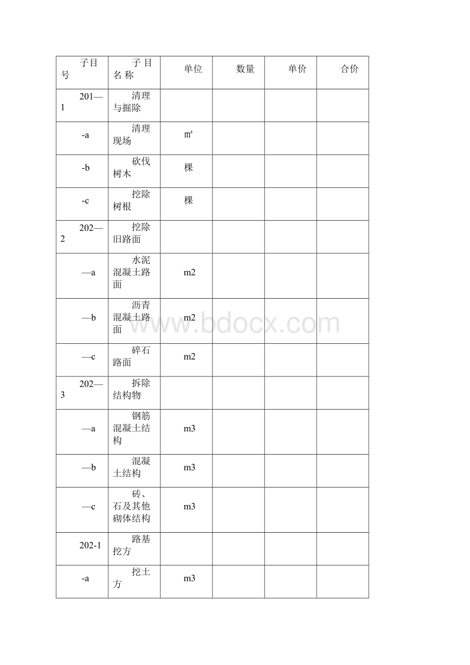 标准工程量清单细目编号公路工程DOC.docx_第3页