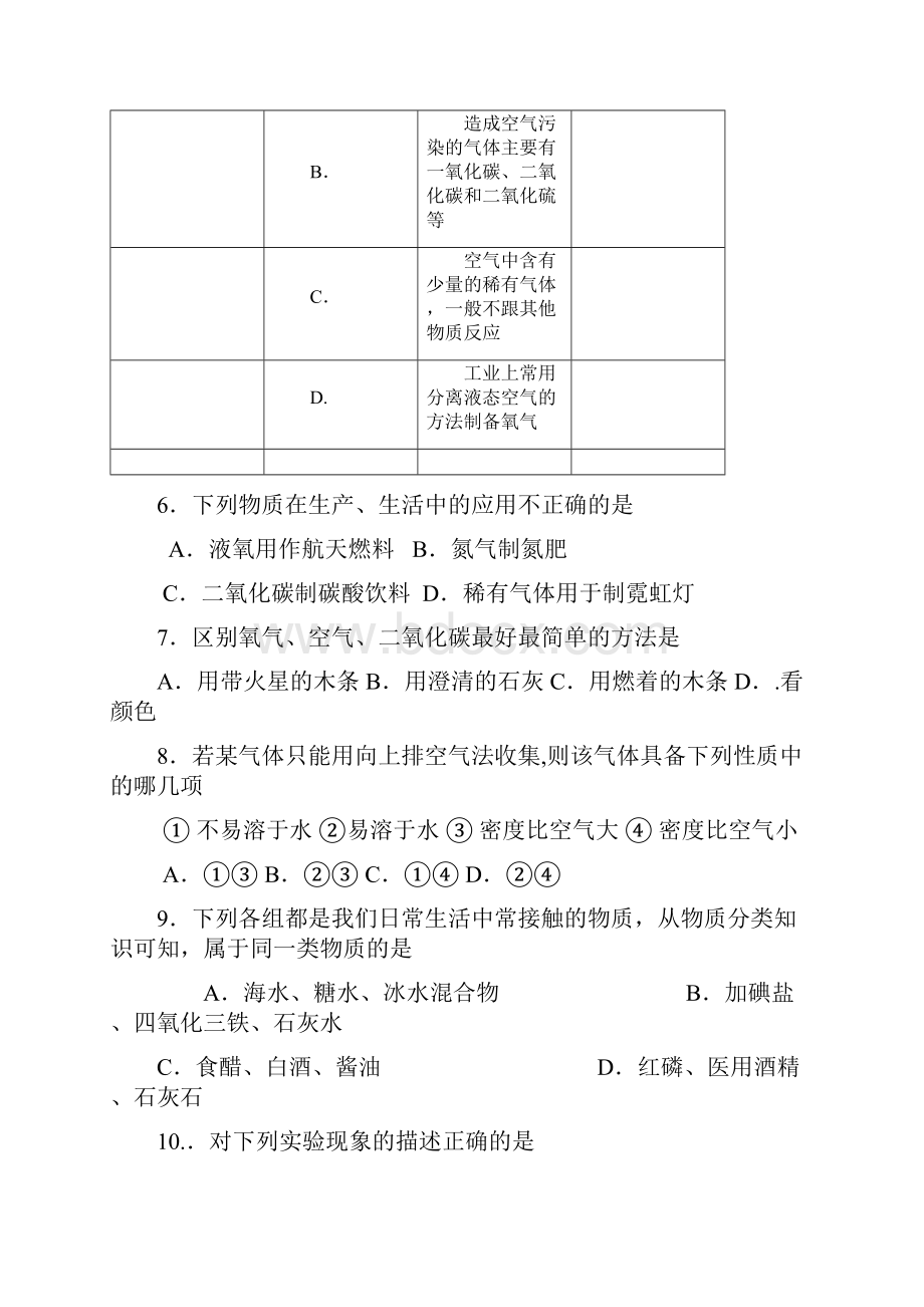 辽宁省丹东市第十八中学届九年级上学期第一次月考化学试题.docx_第2页