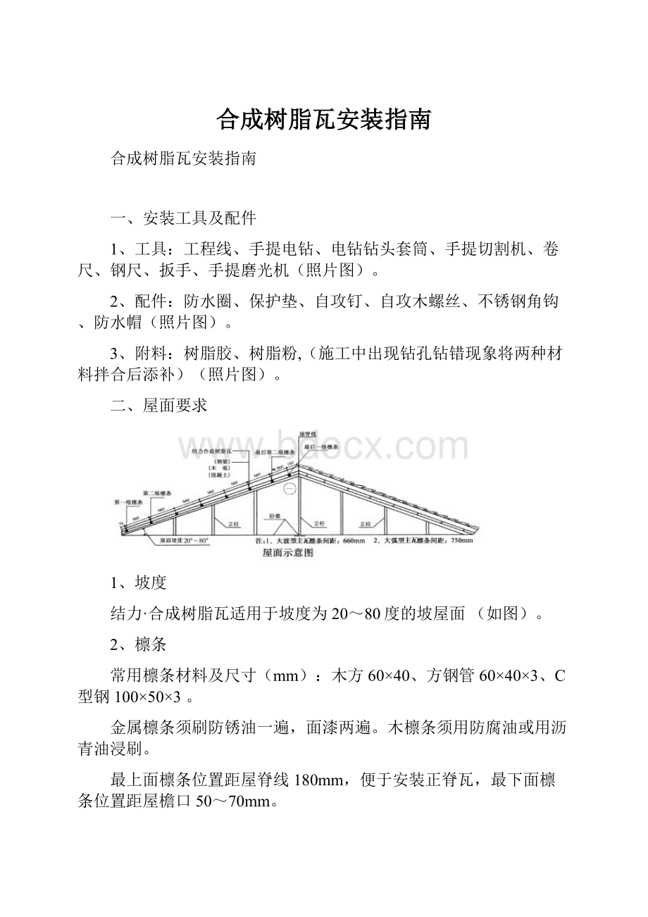 合成树脂瓦安装指南.docx