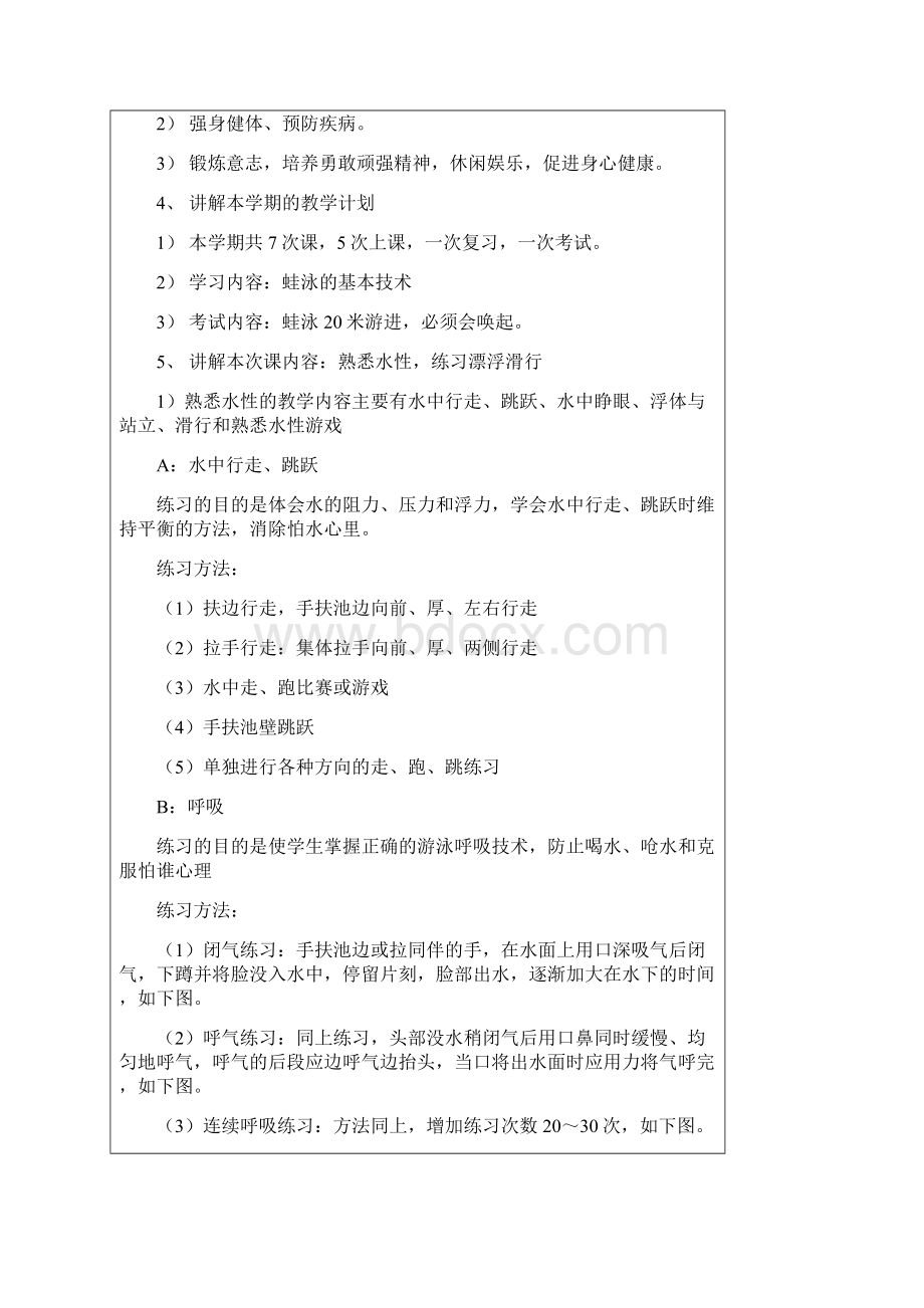 蛙泳课程的教案.docx_第2页