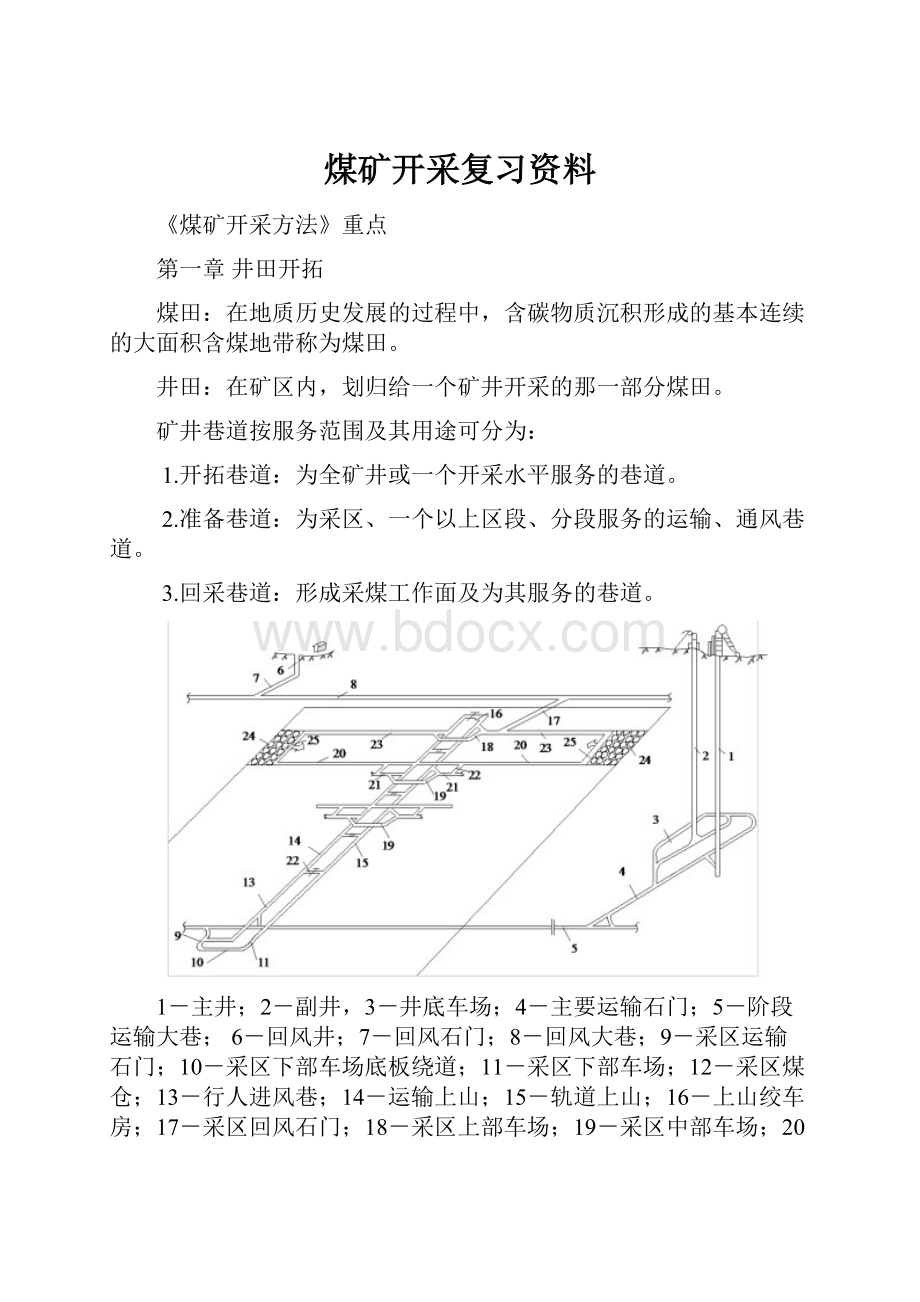 煤矿开采复习资料.docx