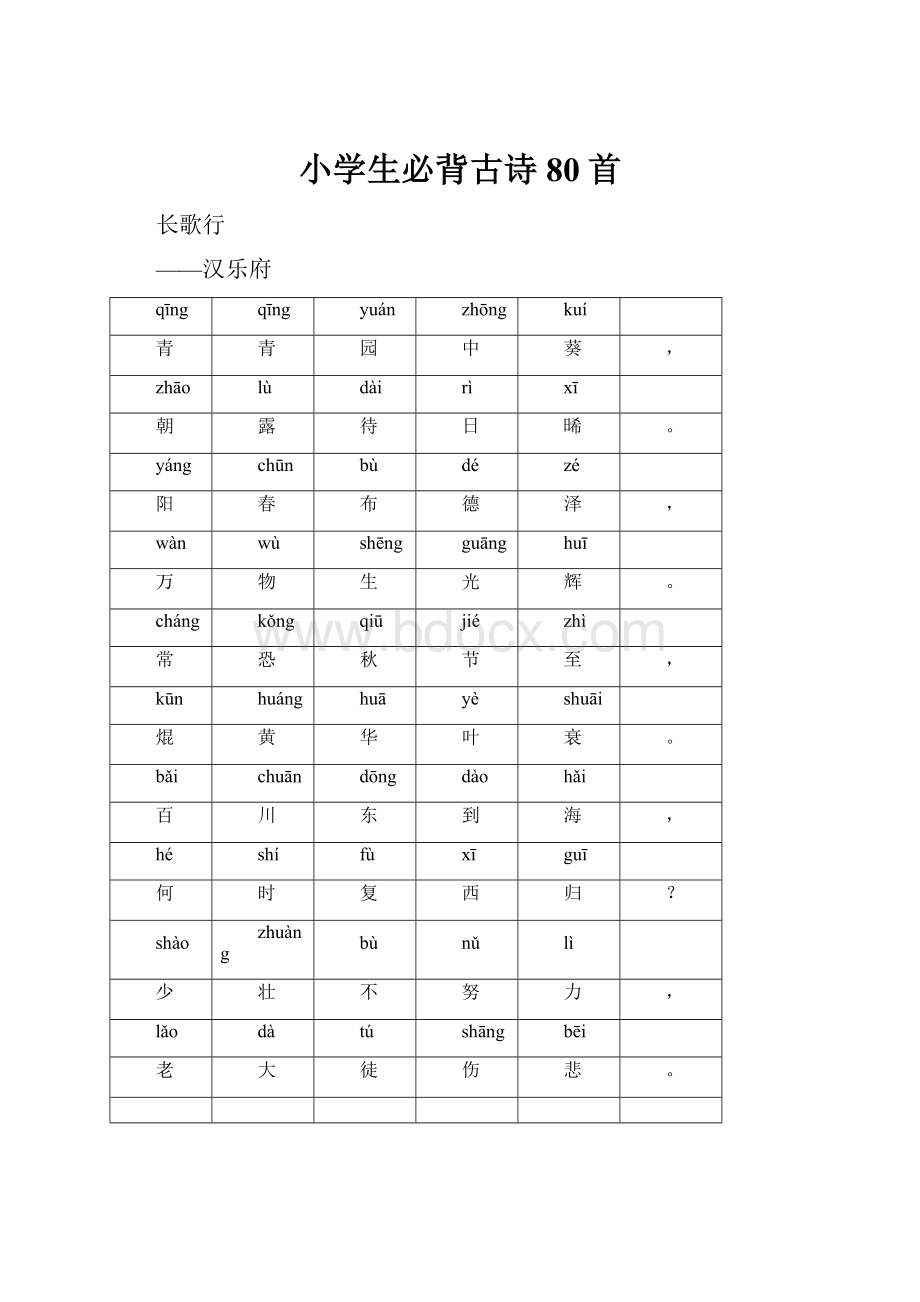 小学生必背古诗80首.docx_第1页