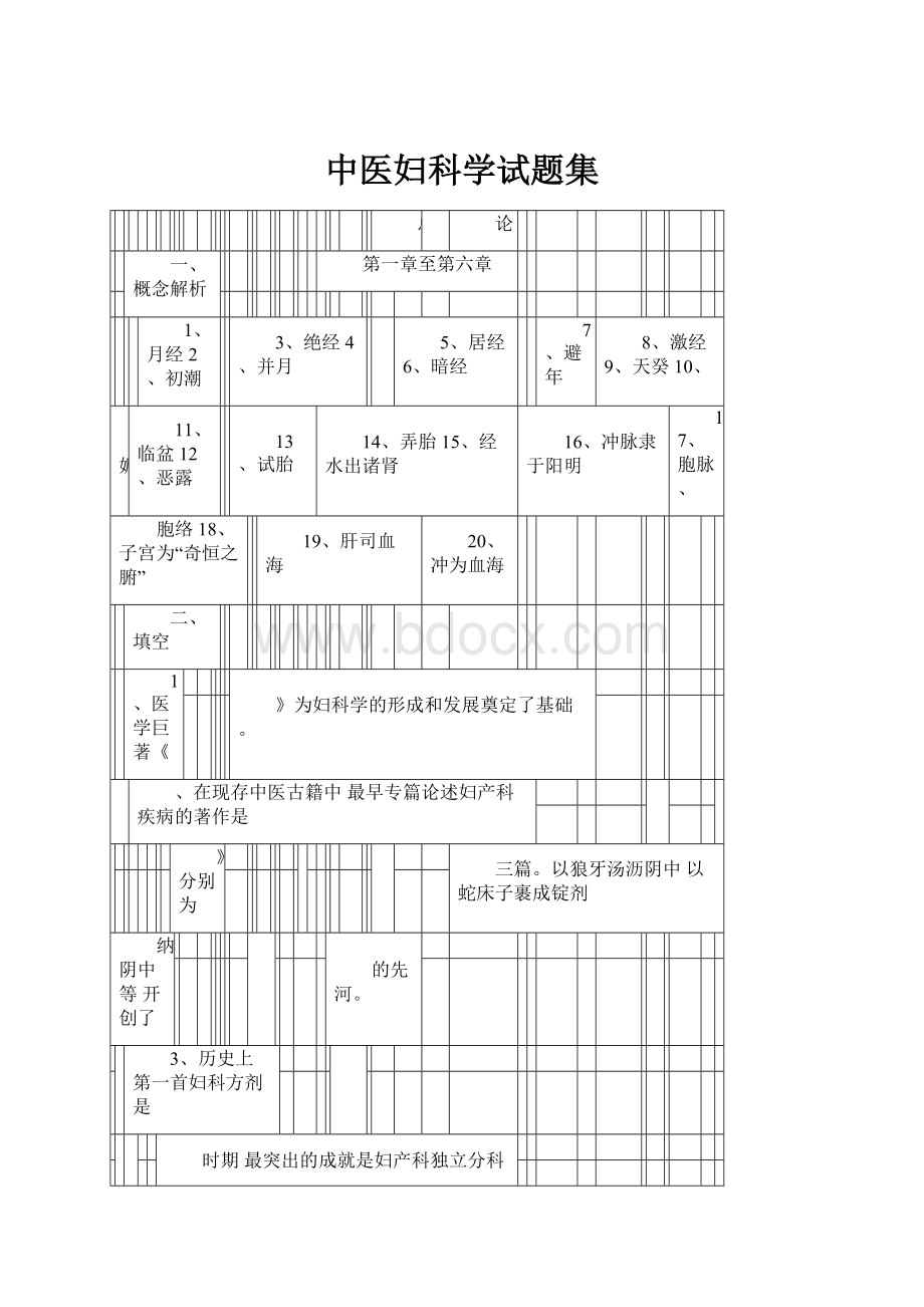 中医妇科学试题集.docx