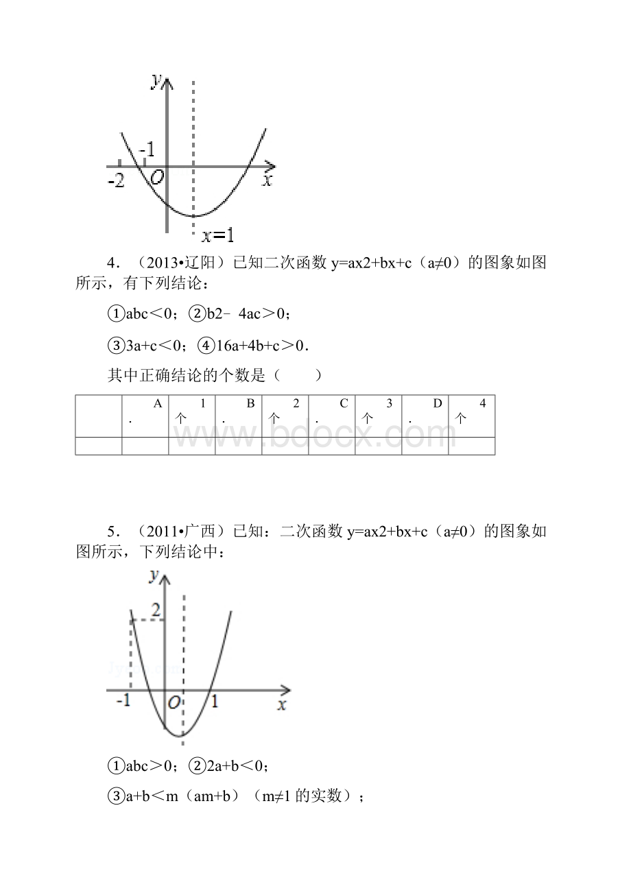 二次函数图像系数专题训练.docx_第3页