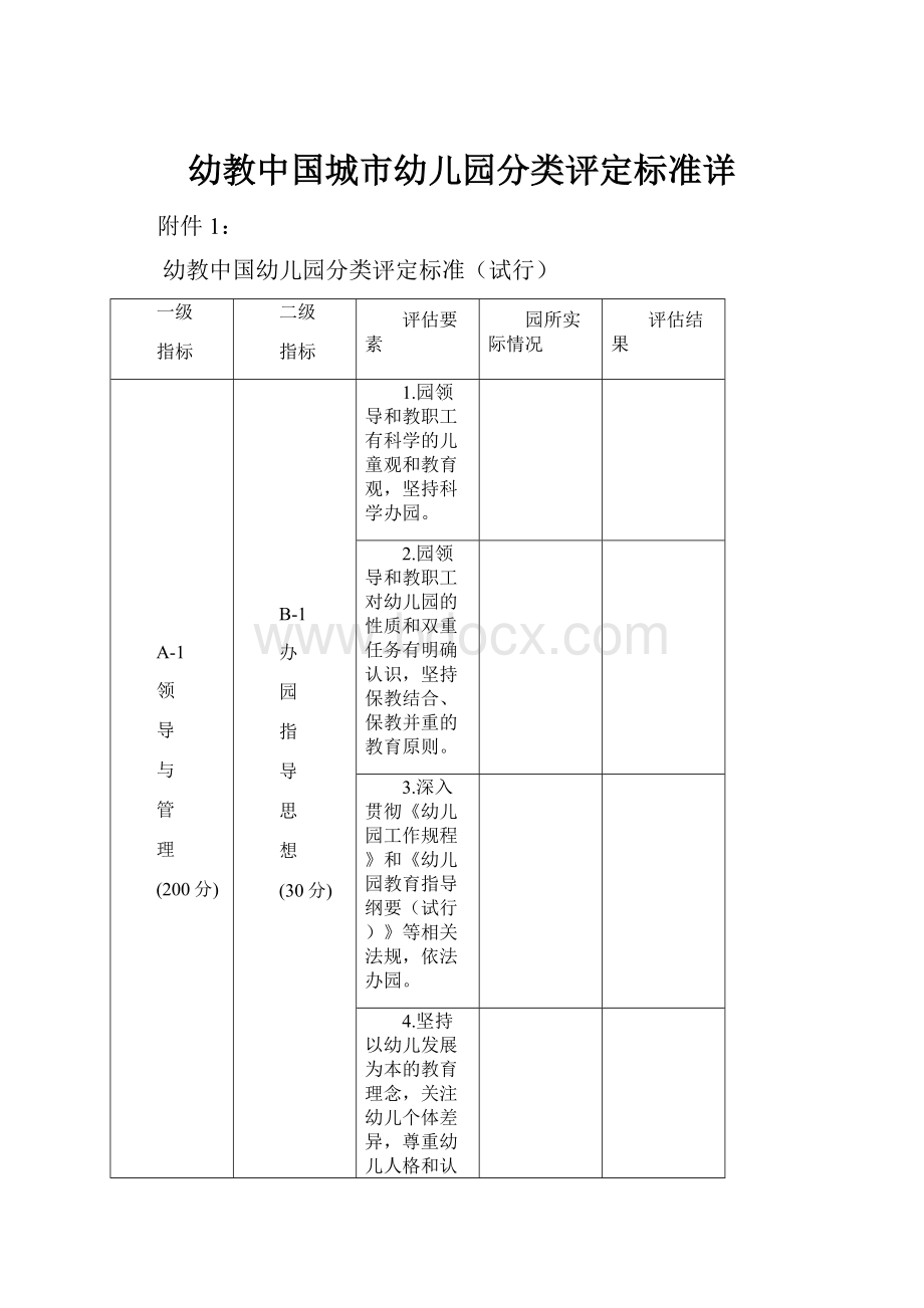 幼教中国城市幼儿园分类评定标准详.docx