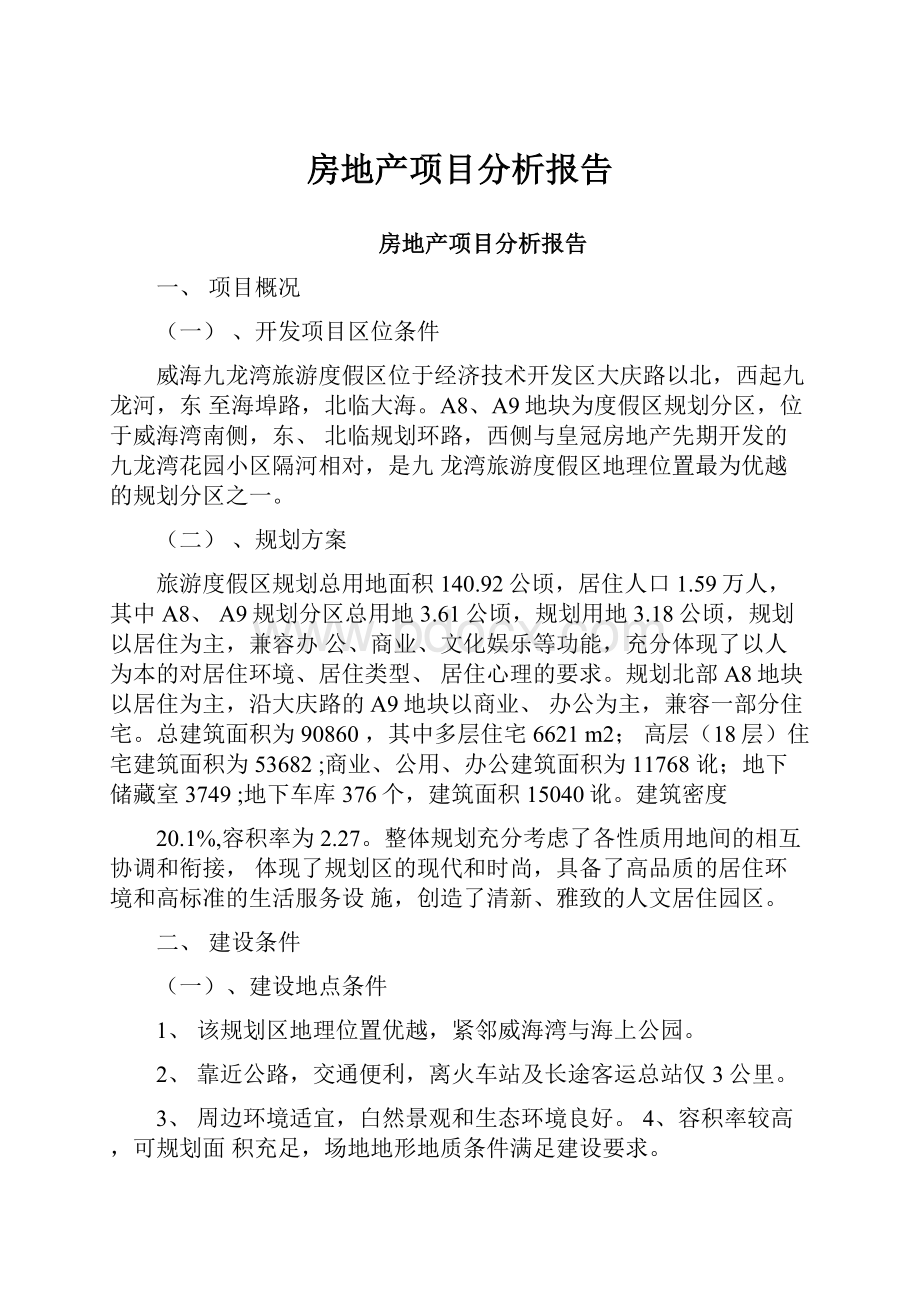 房地产项目分析报告.docx