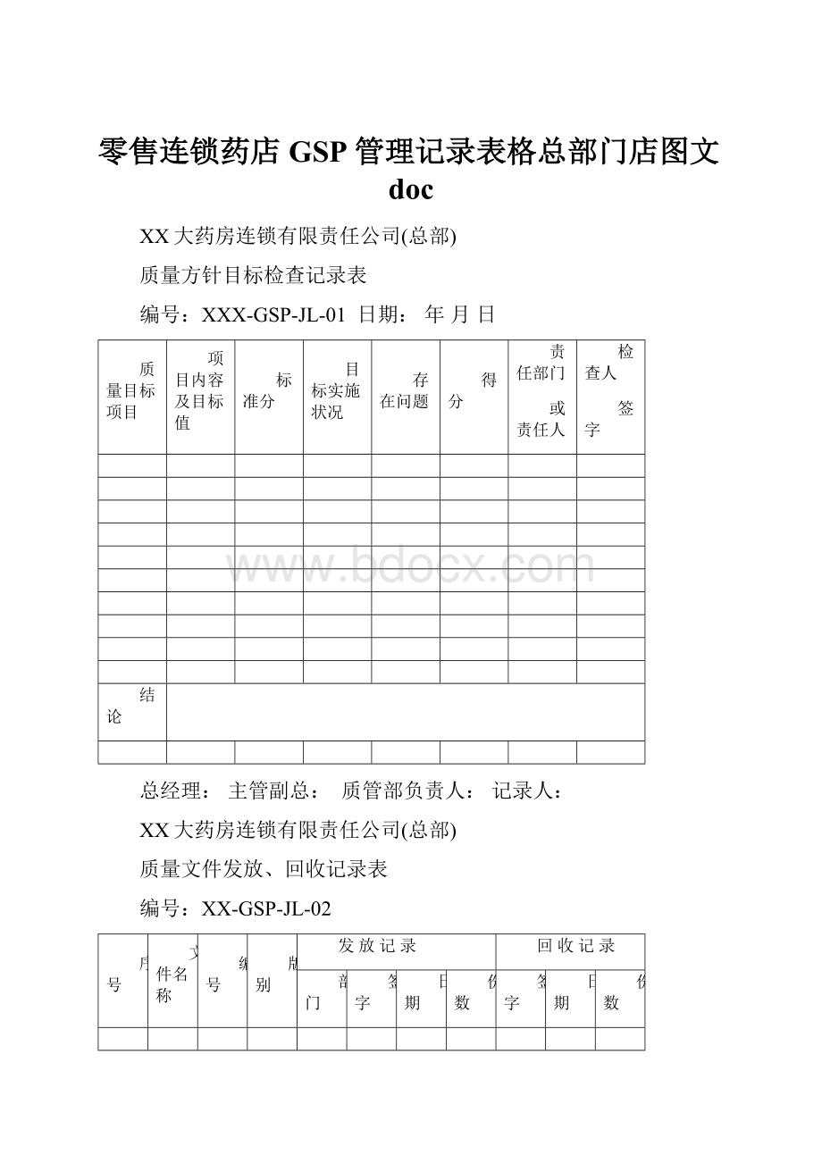 零售连锁药店GSP管理记录表格总部门店图文doc.docx_第1页