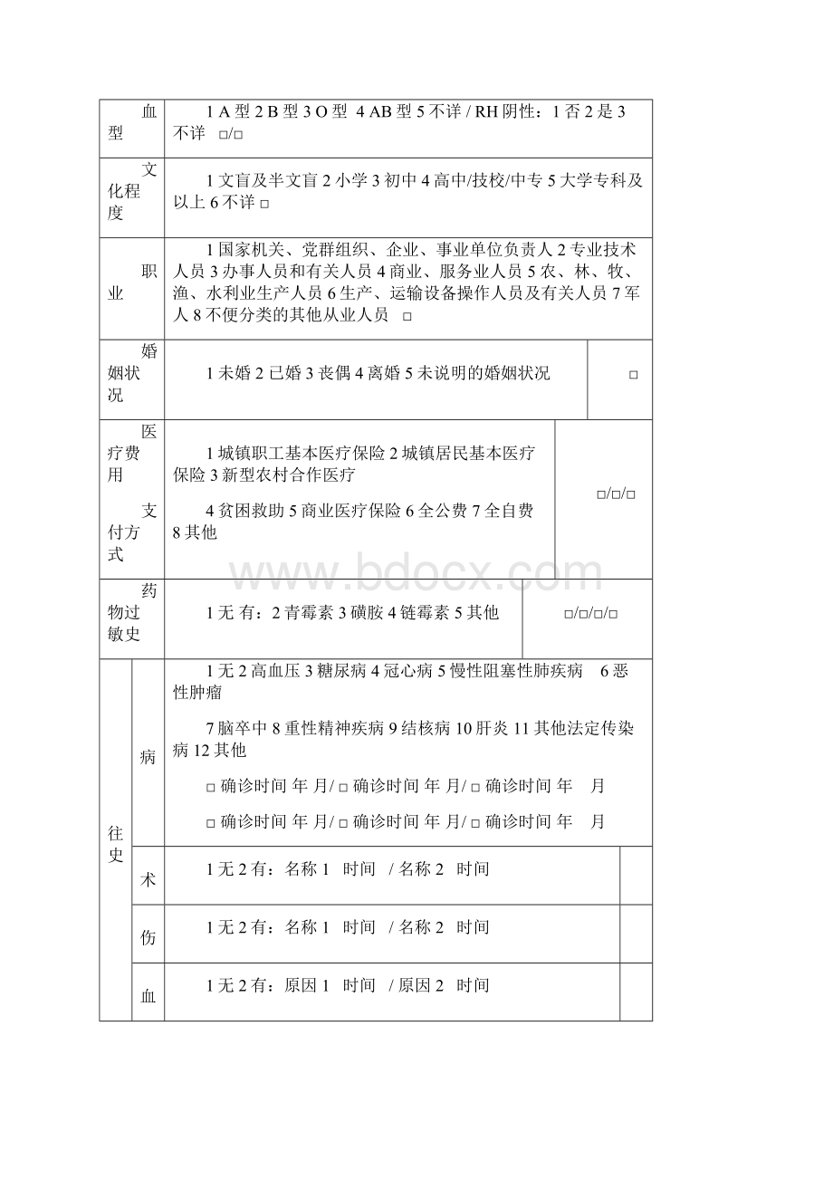 居民健康档案个人基本信息表.docx_第3页