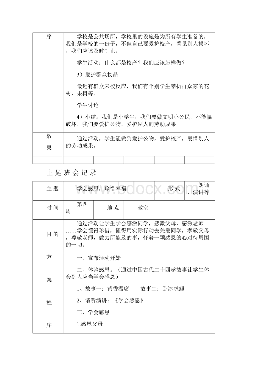 一年级第二学期主题班会记录.docx_第3页