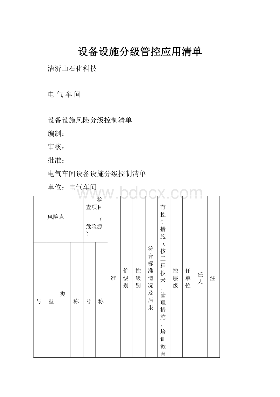 设备设施分级管控应用清单.docx