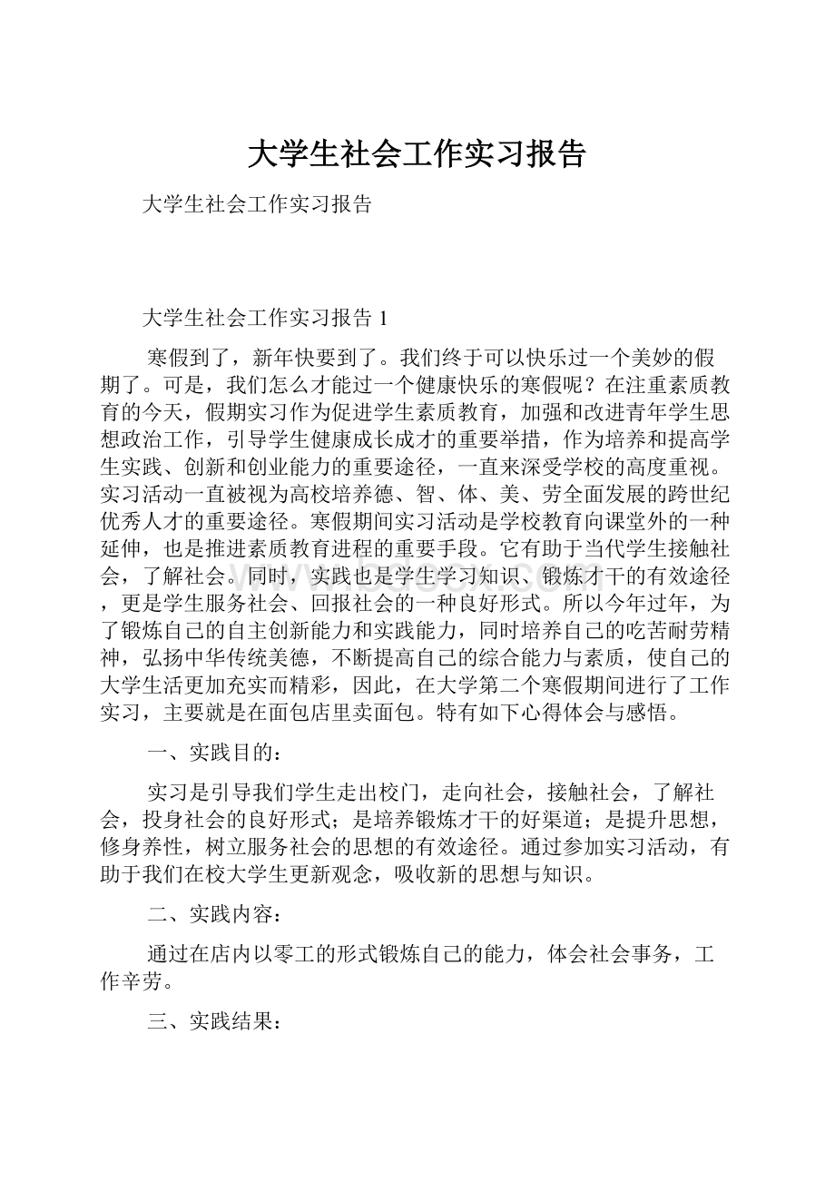 大学生社会工作实习报告.docx