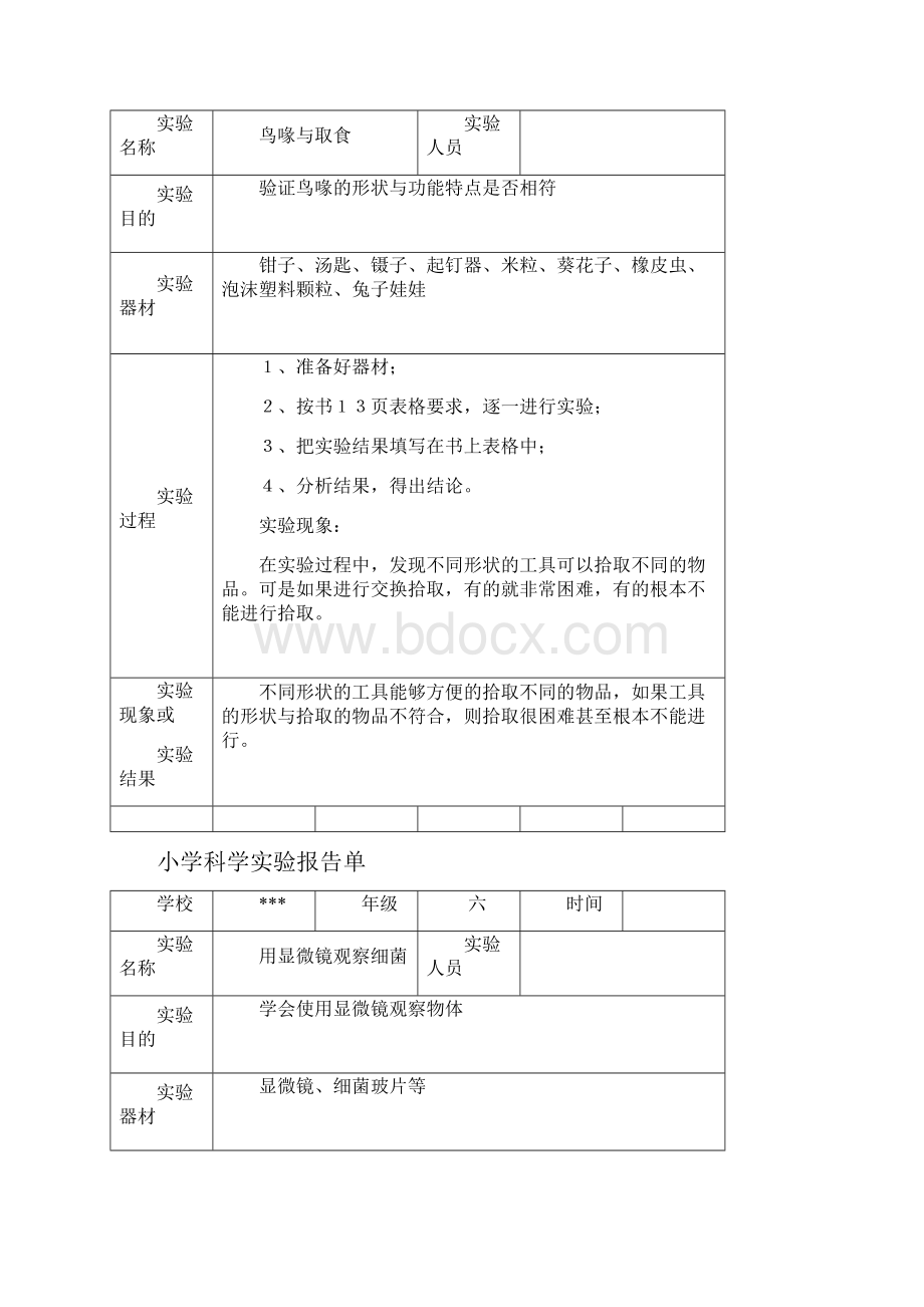 最新冀教版小学科学四五六实验记录表.docx_第2页